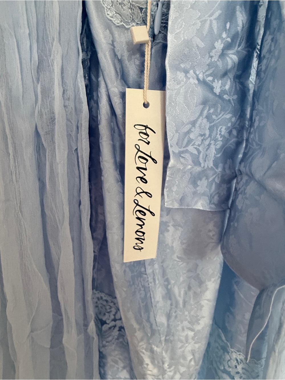 For Love & Lemons Pale Blue Rita Lace Backless Gown - Picture 8 of 10